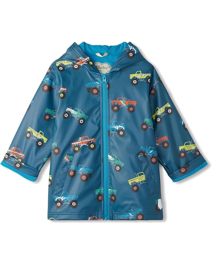 

Куртка Hatley Kids Monster Trucks Zip-Up Rain Jacket, синий