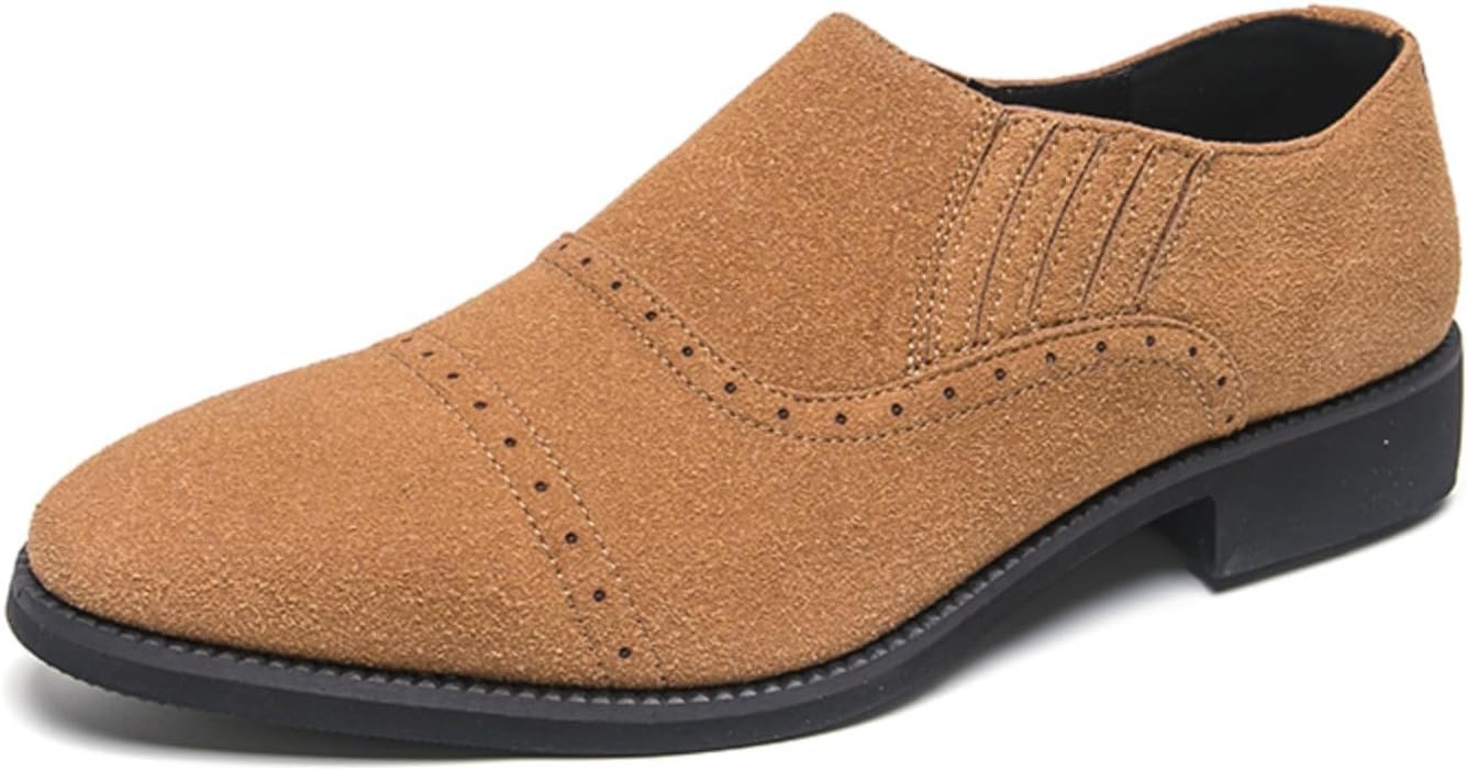 

Мужские кожаные лоферы Формальная обувь для свадьбы Оксфорды Повседневные элегантные заостренные ручной работы Деловая нарядная обувь Generic, коричневый