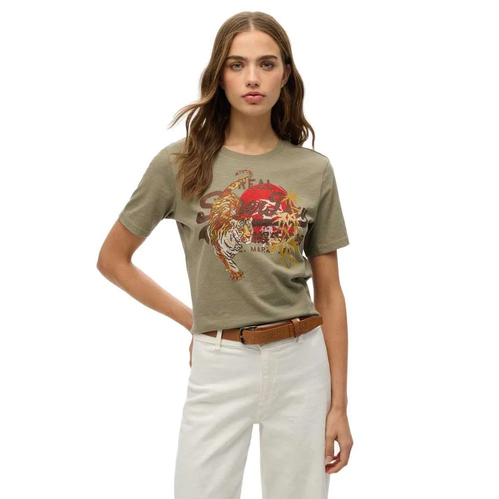 

Футболка с коротким рукавом Superdry Vl Tokyo Relaxed, зеленый