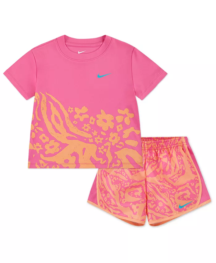 

Детский комплект из 2 предметов Wild Flower Tempo для девочек Nike, розовый