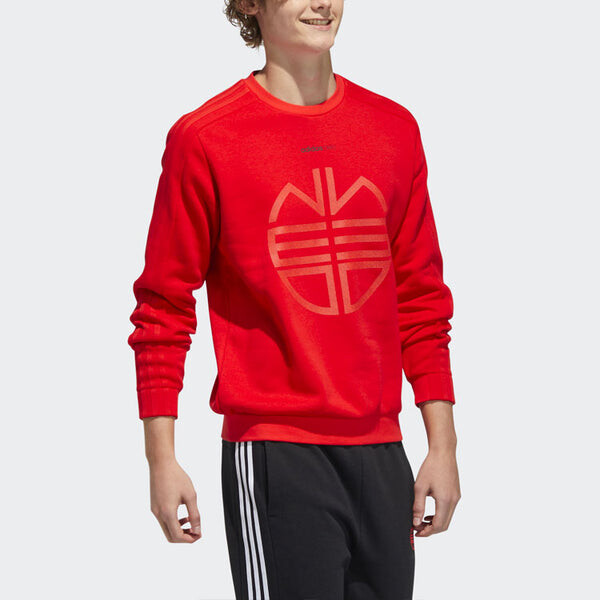 Толстовка adidas neo M Ssfv1 Sweat Casual Round Neck Pullover Sports Red, красный — фото 4