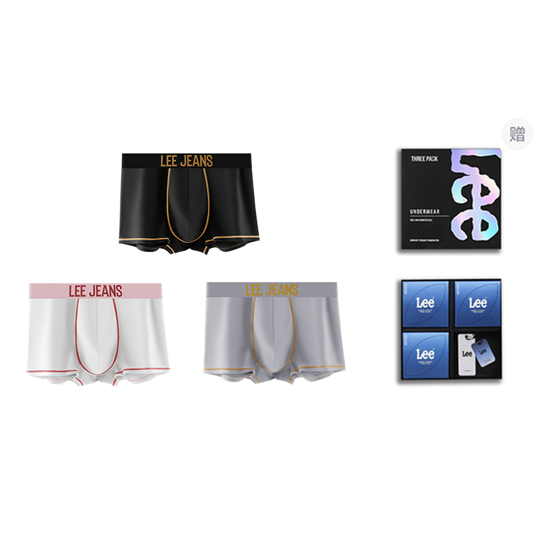 

Мужские трусы боксеры упаковка 3 штуки Lee, светло-серый