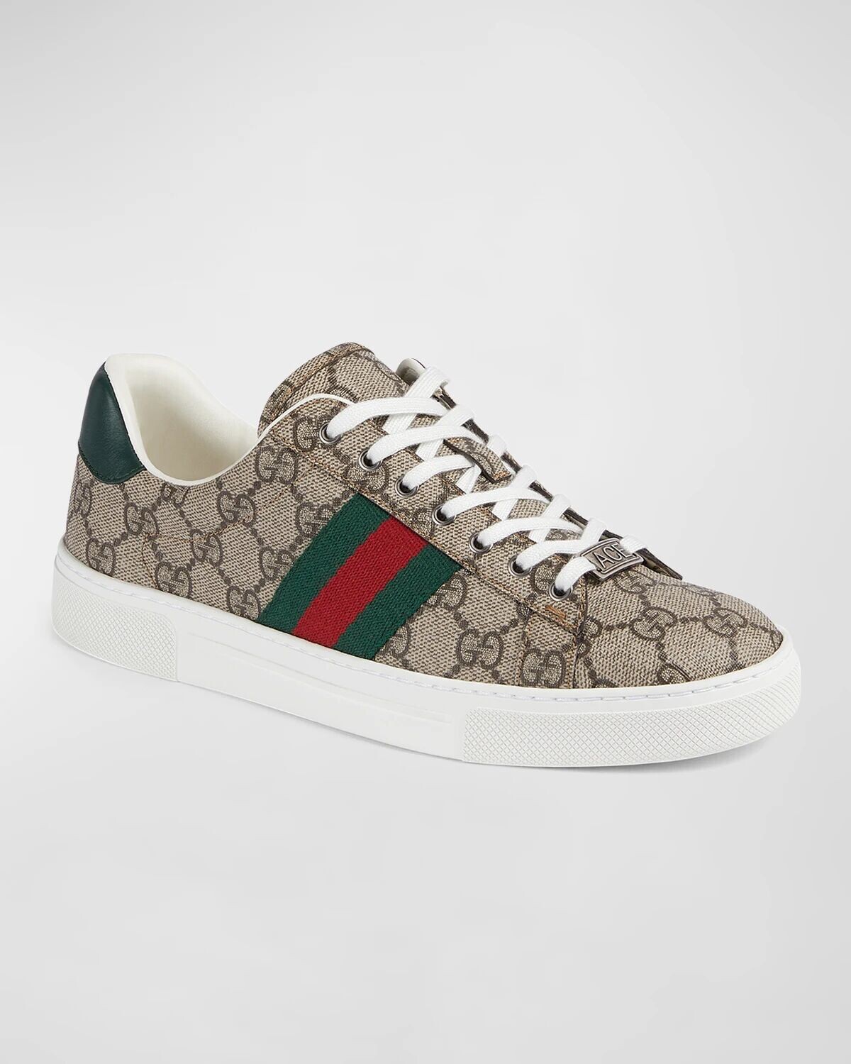 Низкие кеды из парусины с монограммой Ace Gucci, цвет Beige Ebony — фото 2
