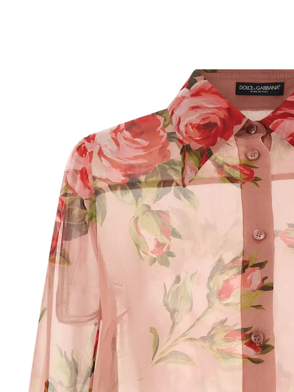 Шелковая рубашка Bouquet Rose DOLCE & GABBANA, розовый — фото 3