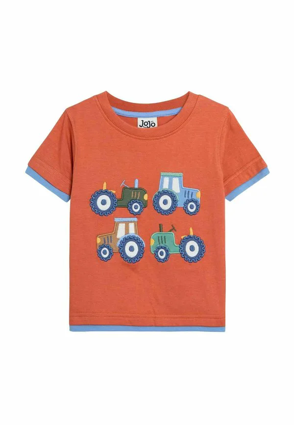 Футболка с принтом, стандартного кроя Jojo Maman Bébé, Orange Tractor