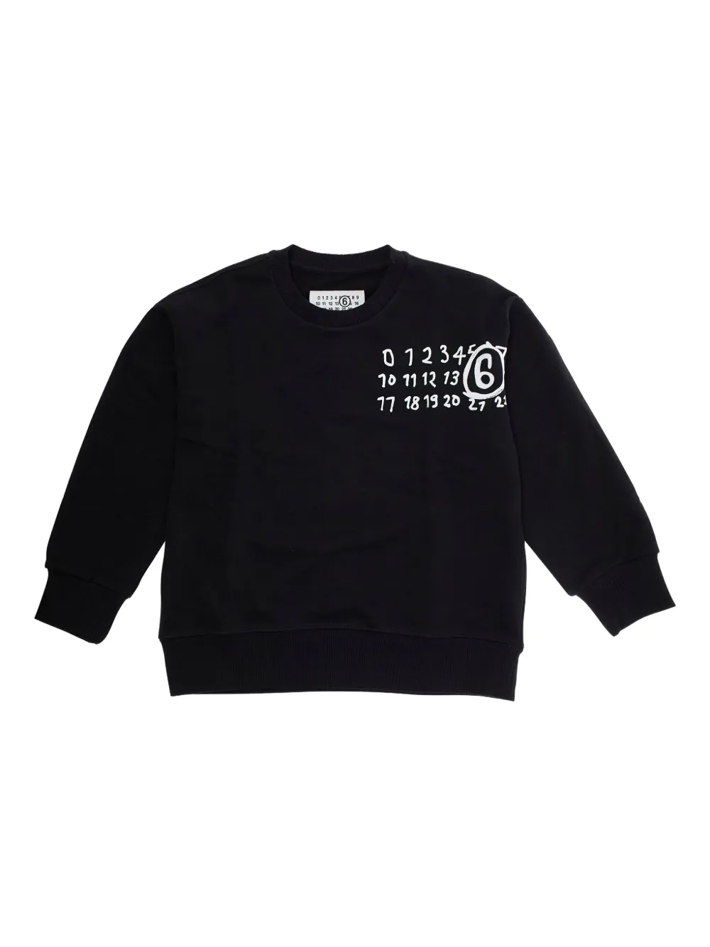 

Толстовка с принтом цифр MM6 Maison Margiela Kids, черный