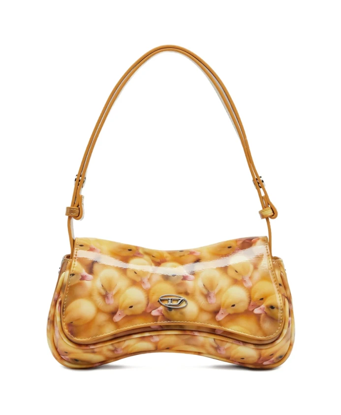 

Желтая сумка через плечо с абстрактным узором Diesel, желтый