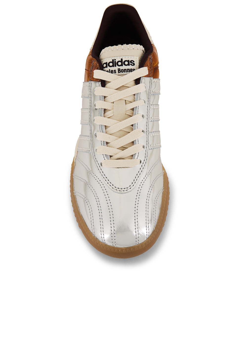 Кроссовки Samba Mn с эффектом металлик adidas by Wales Bonner, цвет Silver Metallic & Easy Yellow — фото 4