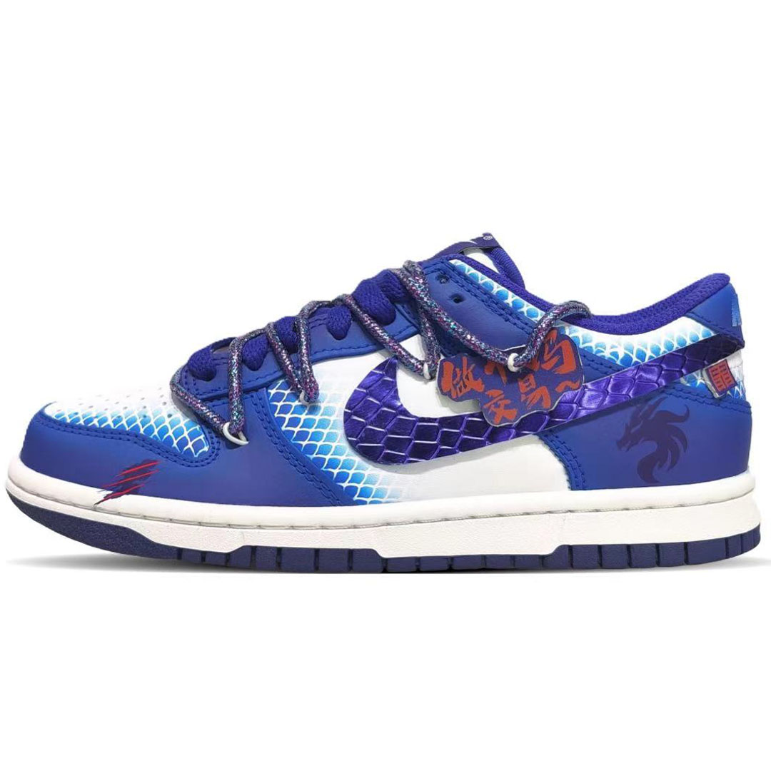 

Dunk Low Противоскользящие износостойкие низкие детские кроссовки для скейтбординга для подростков Nike, синий/фиолетовый