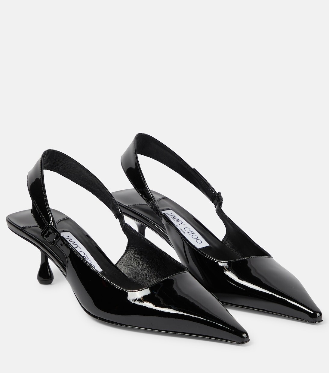 Туфли amel 50 из лакированной кожи с пяткой на пятке Jimmy Choo, черный