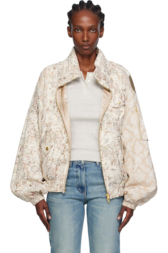 

Куртка-Бомбер в стиле «пейсли» Open Yy, бежевый