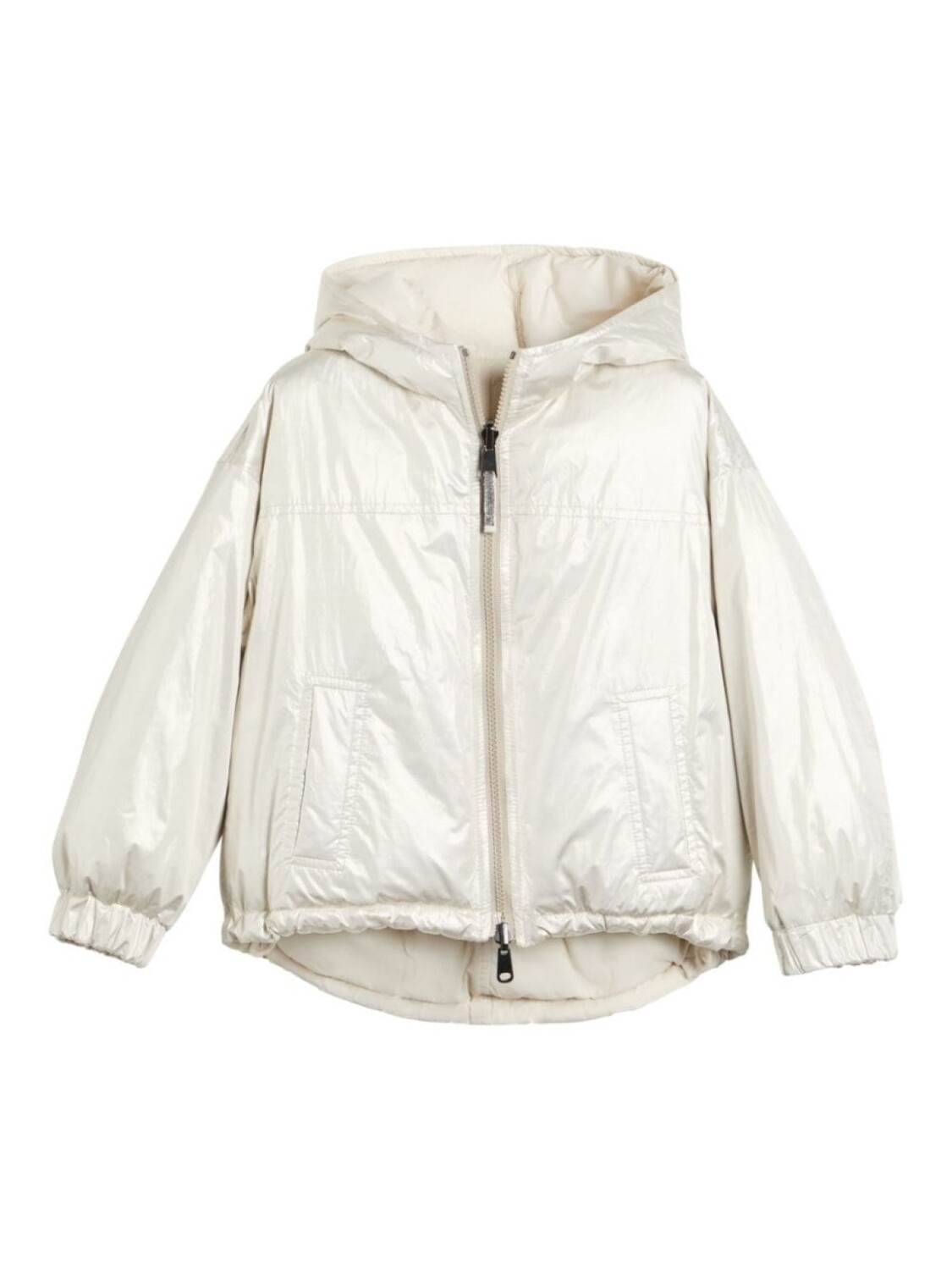 

Brunello Cucinelli Kids двусторонняя утепленная куртка-пуховик, нейтральный цвет