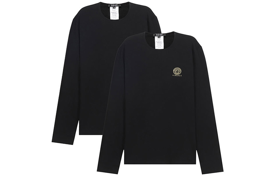 

Двухкомплектная упаковка футболок с длинным рукавом VERSACE, 2 шт (Чёрный)