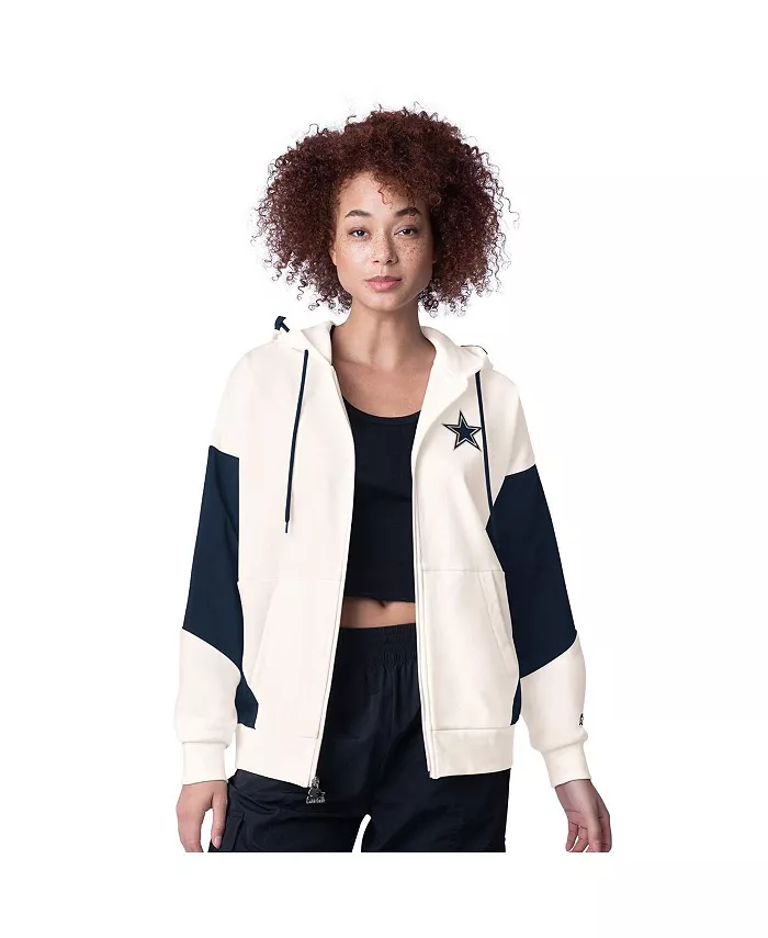 

Женская белая толстовка с капюшоном Dallas Cowboys Scrimmage на молнии Starter