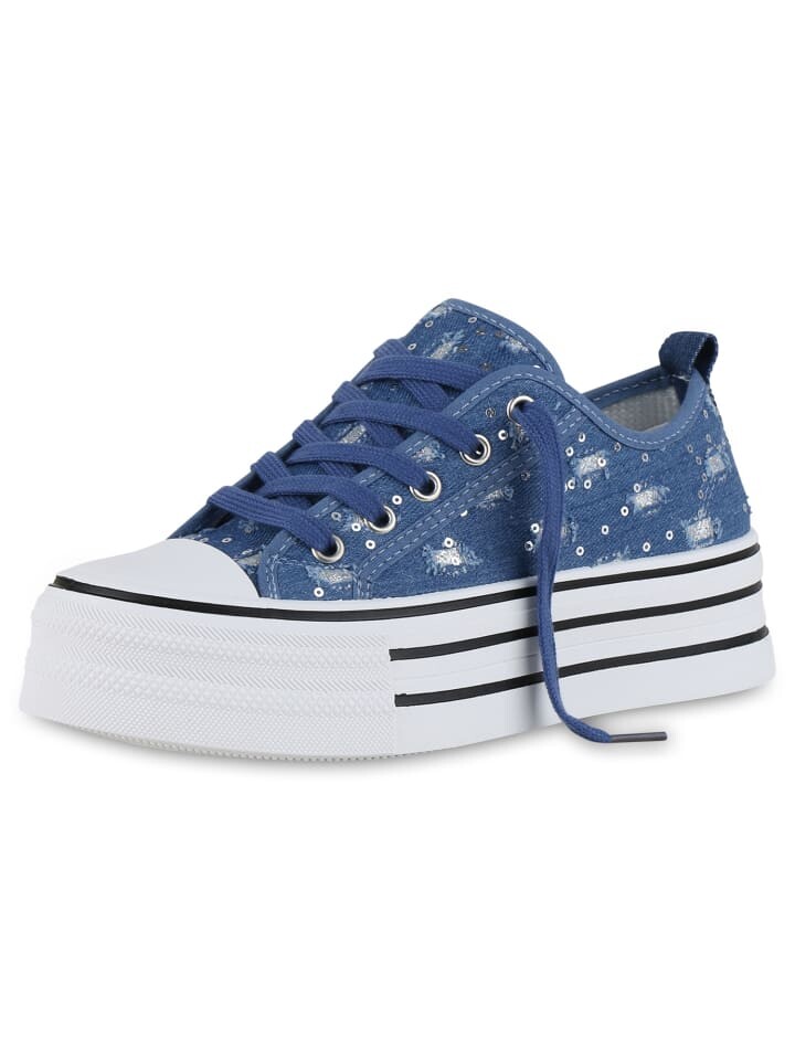 

Кроссовки на шнуровке VAN HILL, цвет blau denim