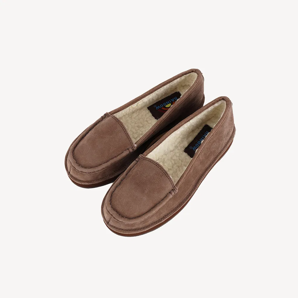 Мужские и женские классические флисовые лоферы Classic Fleece коричневые от Rainbow Sandals — фото 2