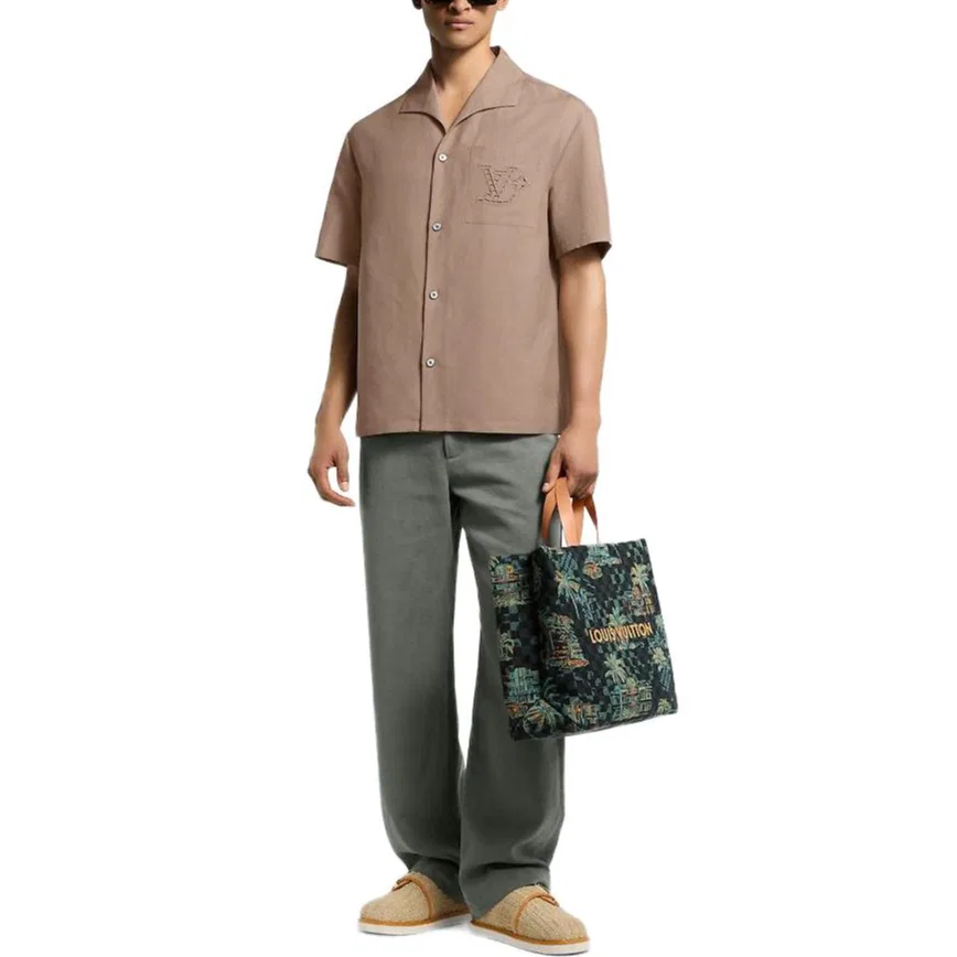 Брюки рабочие Lv Light Linen Workwear LOUIS VUITTON, Gray — фото 3