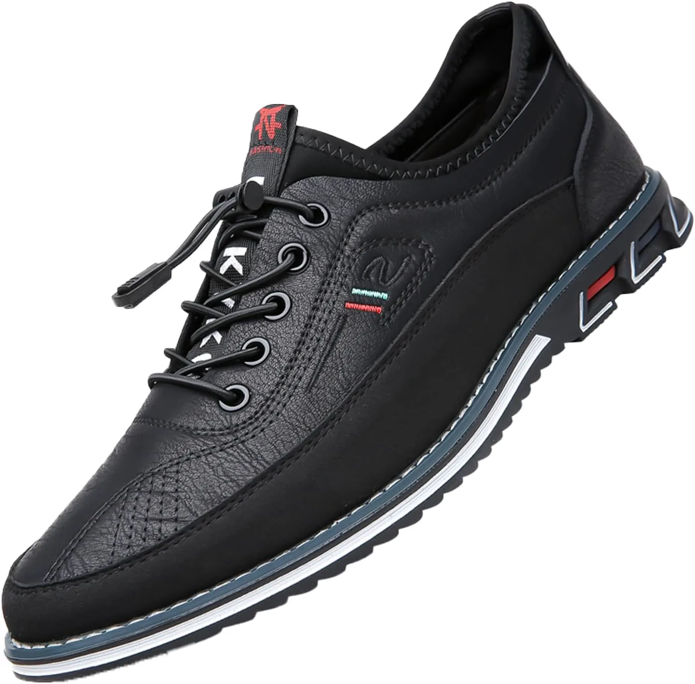 

Мужские кожаные оксфорды на шнуровке, мокасины для вождения, офисные, повседневные, прогулочные лоферы, удобные, без шнурков, деловые оксфорды Nileeke, черный