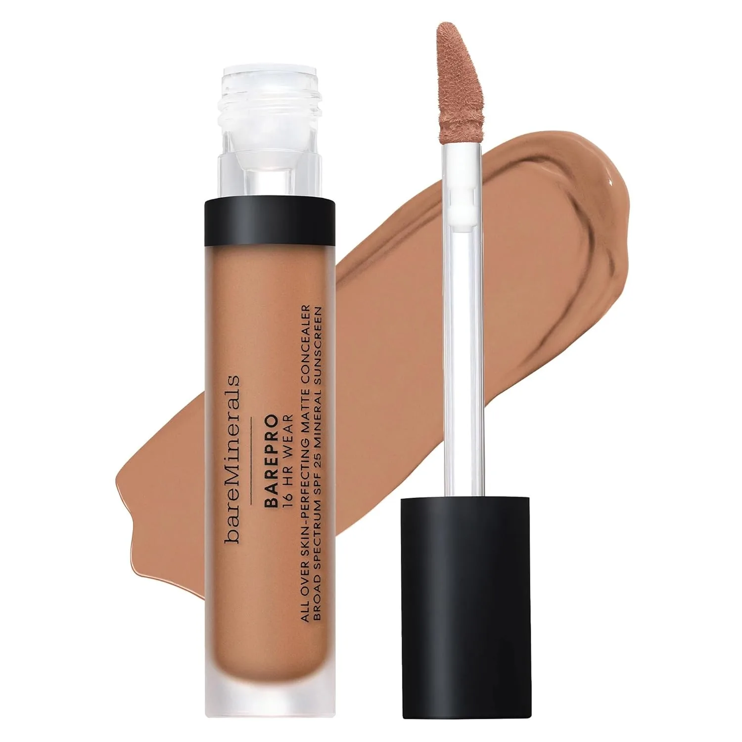 bareMinerals BarePro 16HR All Over Skin-Perfecting Natural Matte Concealer Mineral SPF 25 with Niacinamide + Shade & Diffuse Concealer Brush Bundle — фото 2