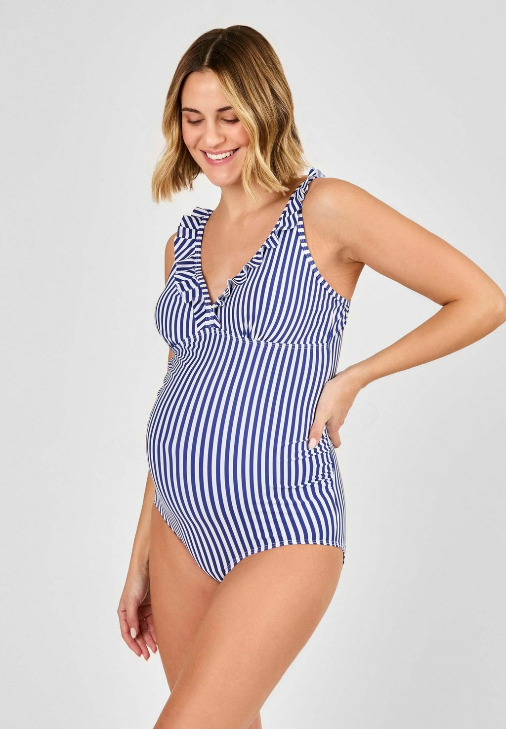 

Купальник MATERNITY STRIPE FRILL JoJo Maman Bébé, синий