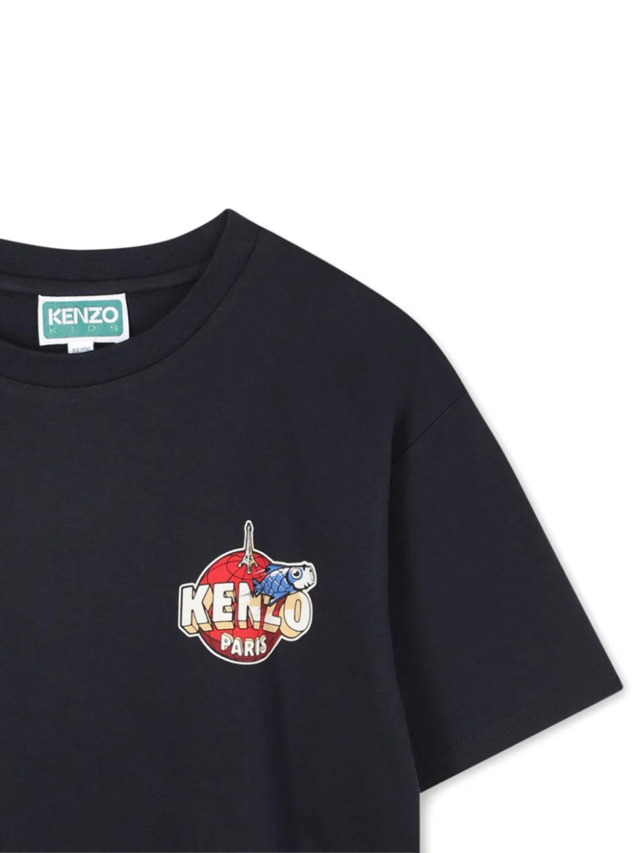 Kenzo Kids футболка с графичным принтом, синий — фото 3
