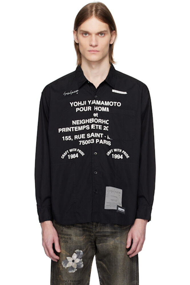 

Черная рубашка с принтом NEIGHBORHOOD Edition YOHJI YAMAMOTO
