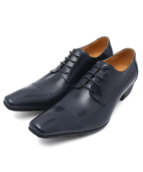Мужские туфли из буффало кожи SARABANDE STRAIGHT TIP navy — фото 2