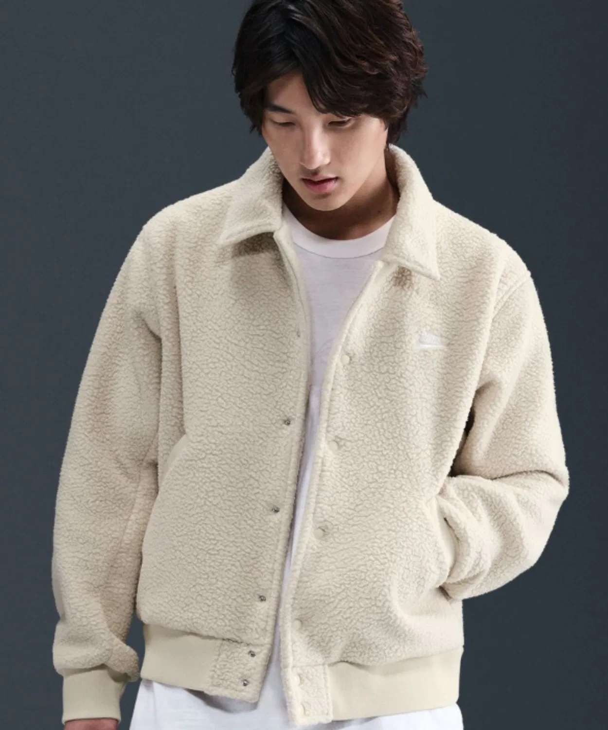 Куртка Nike Club Sherpa Coaches Jacket мужская, чёрная — фото 2