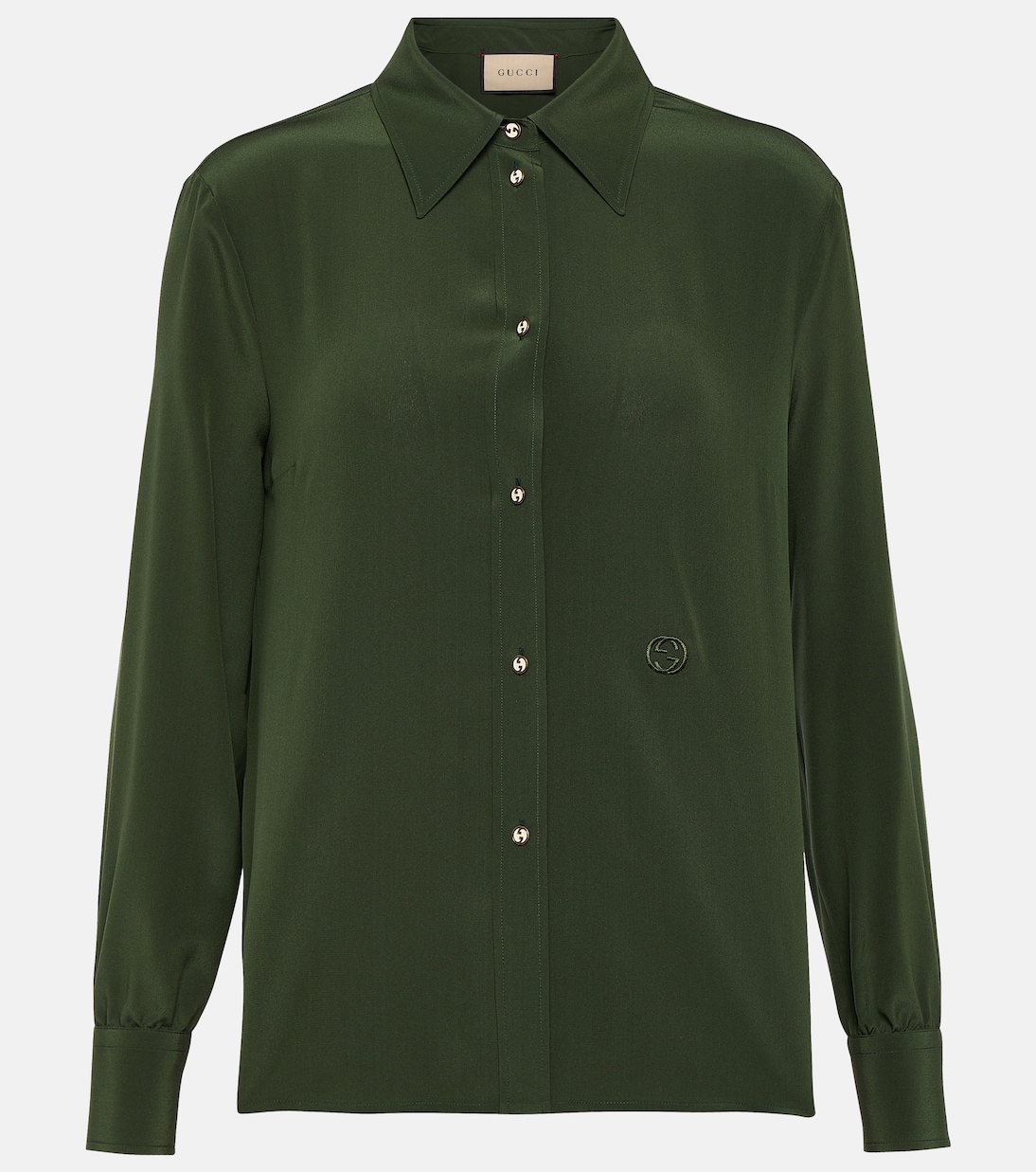 

Шелковая блузка крепдешин Gucci, Faded Green