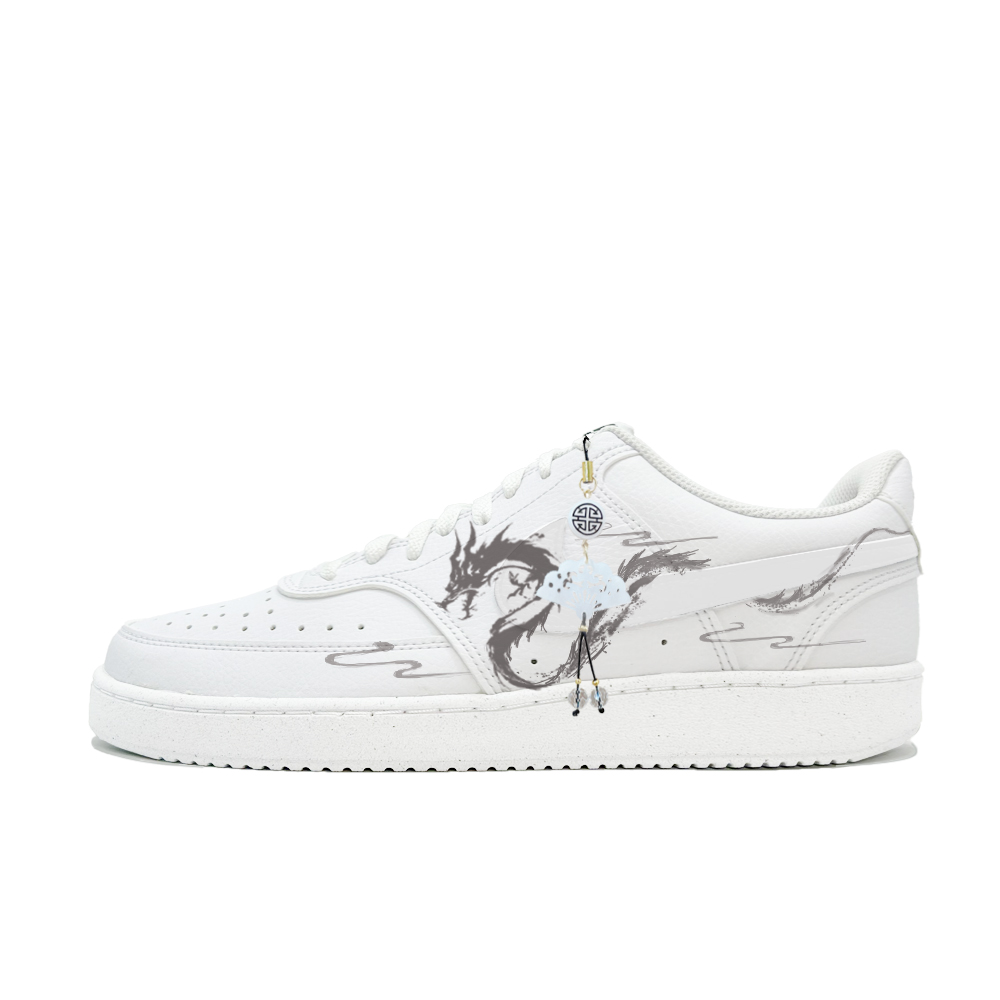 

Nike Кроссовки для скейтбординга Court Vision 1 Dragon Chant Jiuxiao с низким верхом, устойчивые к истиранию и скольжению, мужские, белые, коричневые