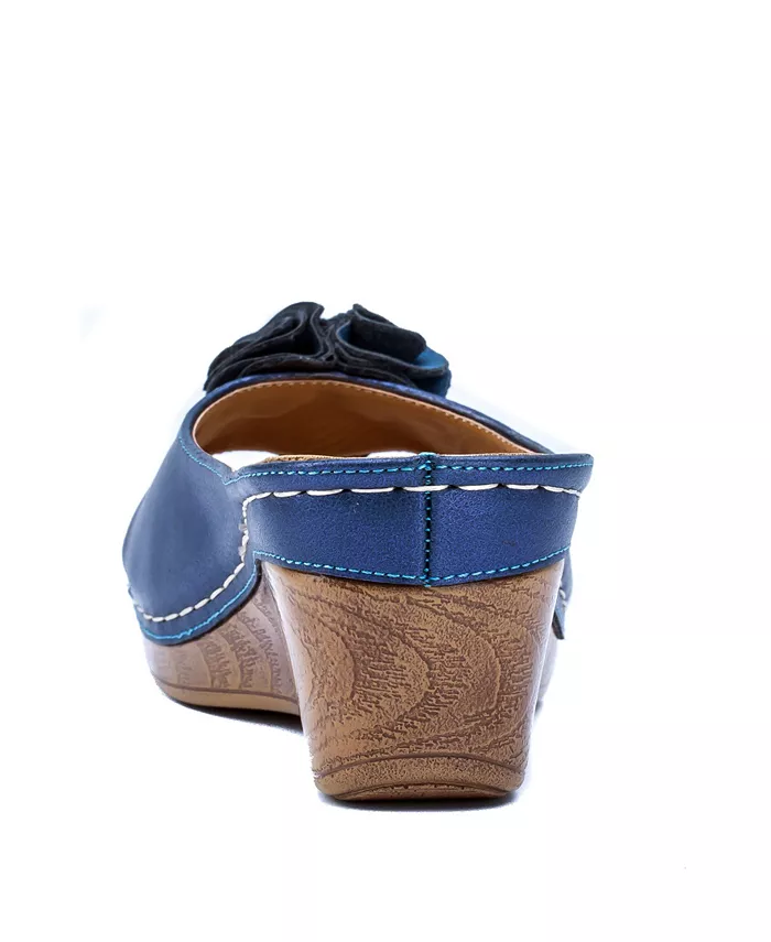 Женские босоножки-танкетки Sydney Rosette Gc Shoes, синий — фото 3