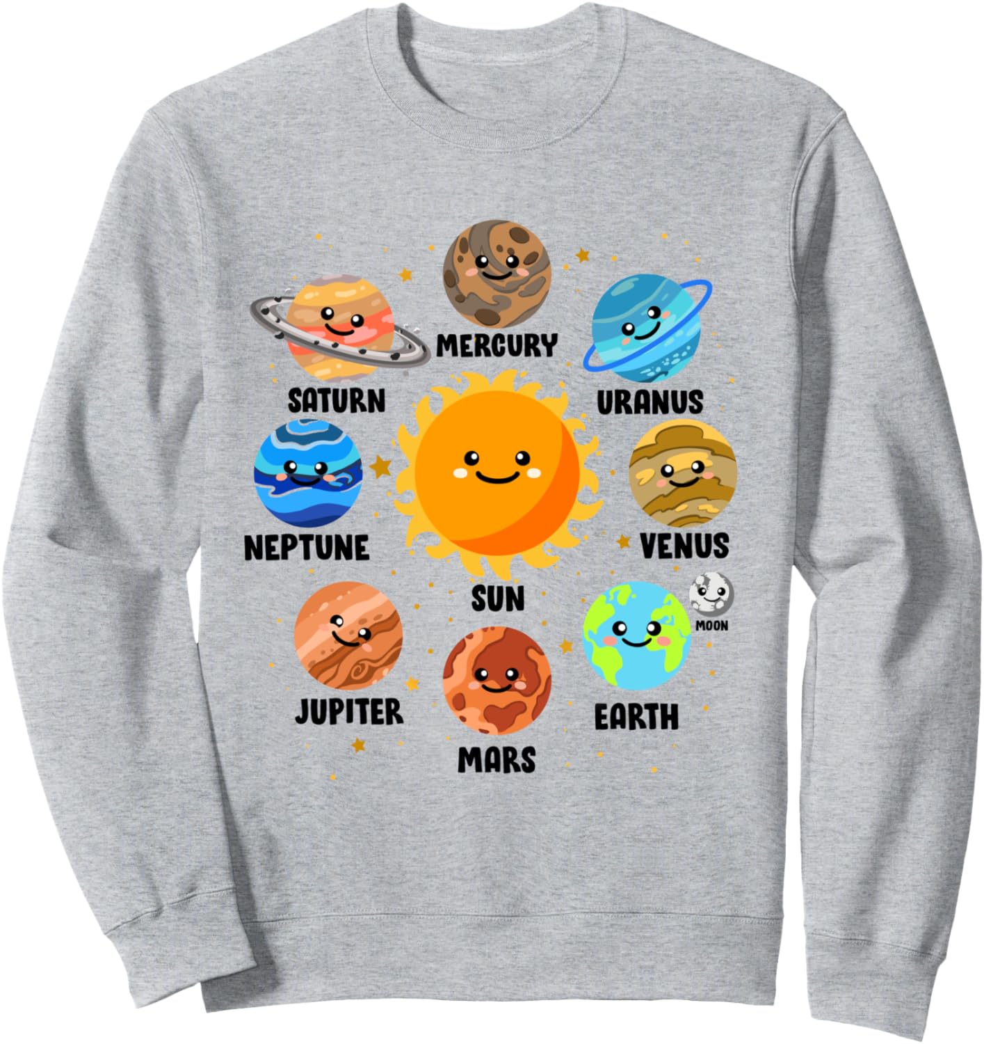

Толстовка с изображением 9 планет Солнечной системы. Милая толстовка для любителей планет, космоса и астрономии Solar System Geek Astronomy Education Love Planets, серый