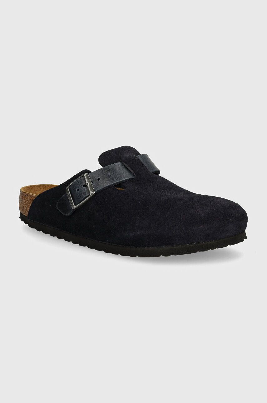 

Замшевые шлепанцы Birkenstock Boston, темно-синий