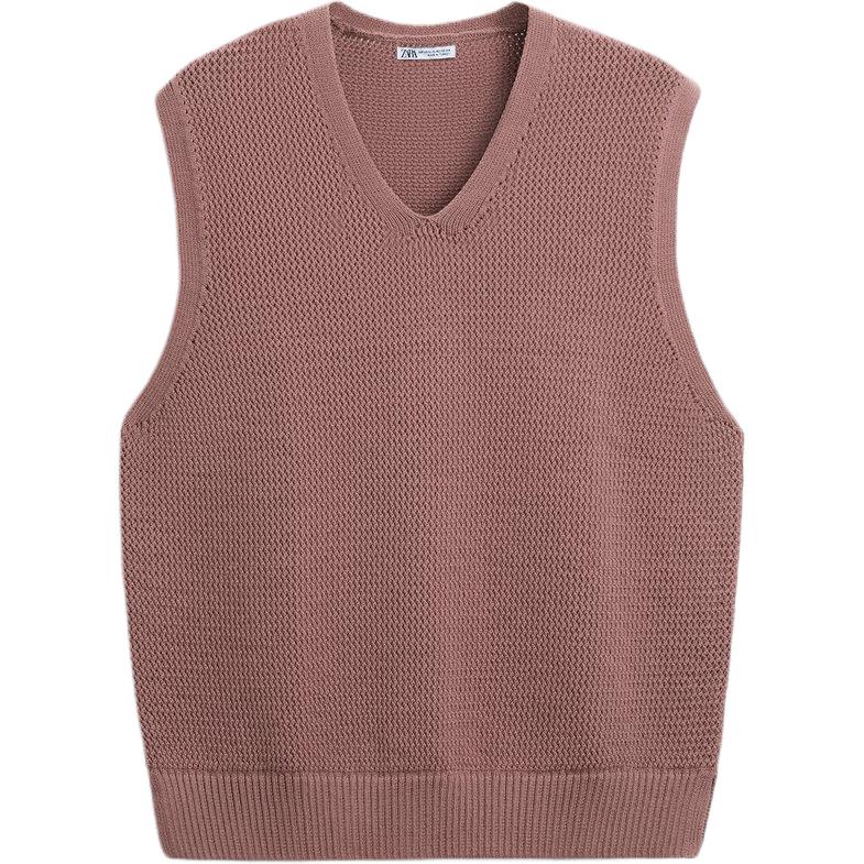 

Футболка-майка мужская светло-персиковый розовый ZARA, светло-персиковый красный