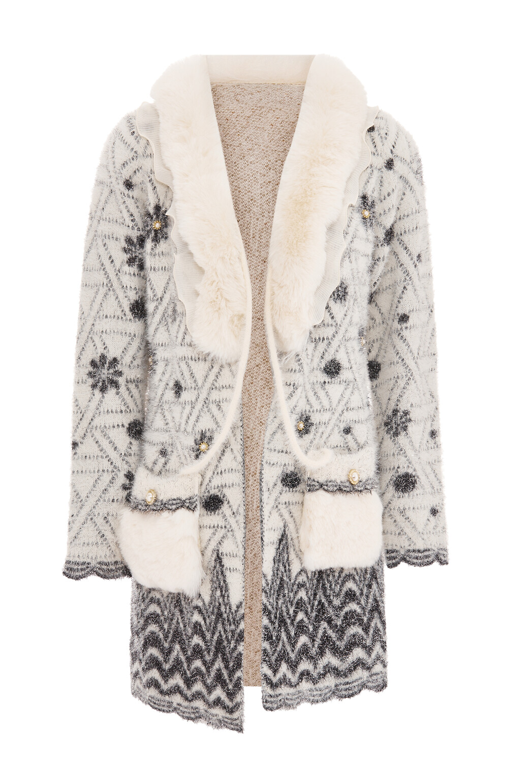 

Толстовка faina Strickjacke, кремовый черный