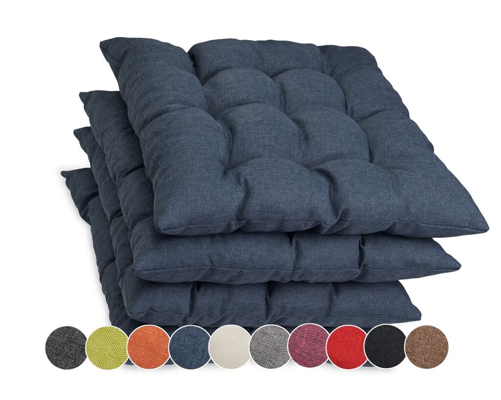

[T] Sunnypillow Набор из 4 подушек на стул с завязками 40 x 40 см. Удобная мягкая подушка толщиной 8 см. Подушка для стульев/скамек в доме и саду. Подушка для сиденья. Подушка для сиденья. Садовая подушка. На открытом воздухе/в помещении | Фиоле...