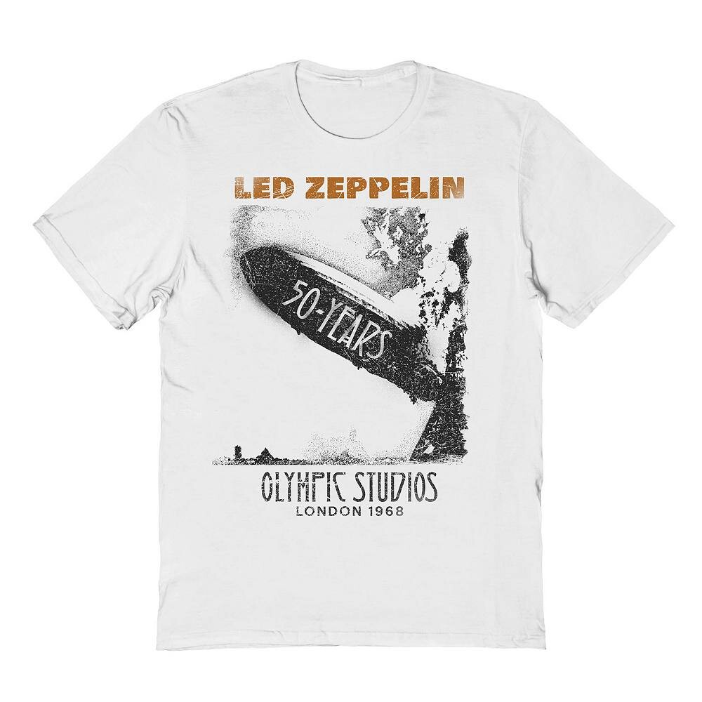 

Мужская футболка с рисунком дирижабля Led Zeppelin Licensed Character, белый