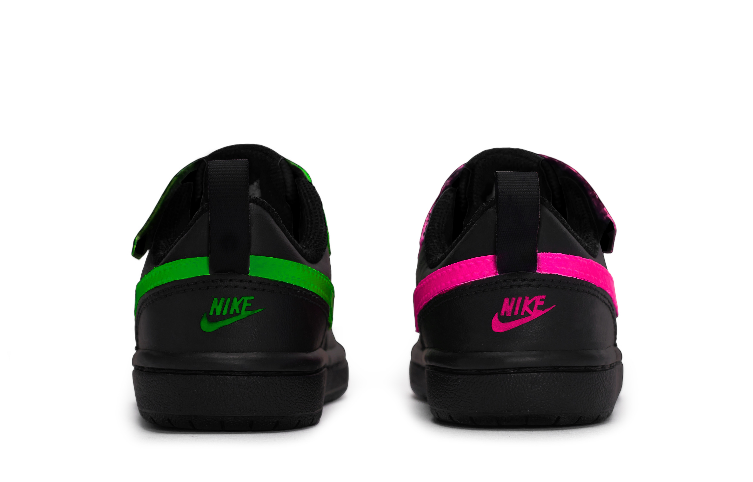 Детские скейтерские кроссовки Court Borough 2 для дошкольников Nike, черный/розовый/зеленый — фото 4