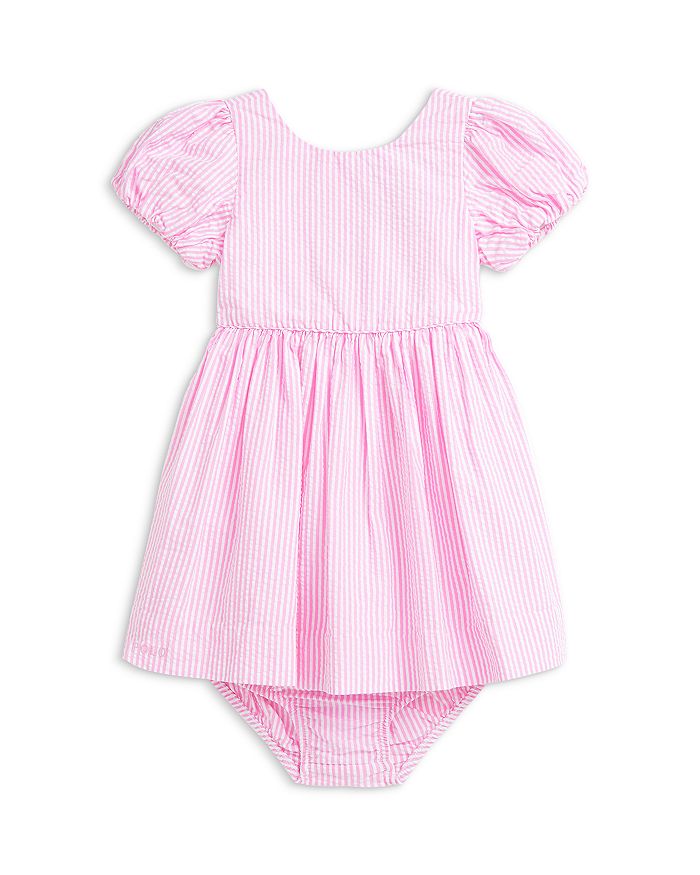 

Полосатое платье и шаровары из сирсакера для девочек Polo - Baby Ralph Lauren, розовый