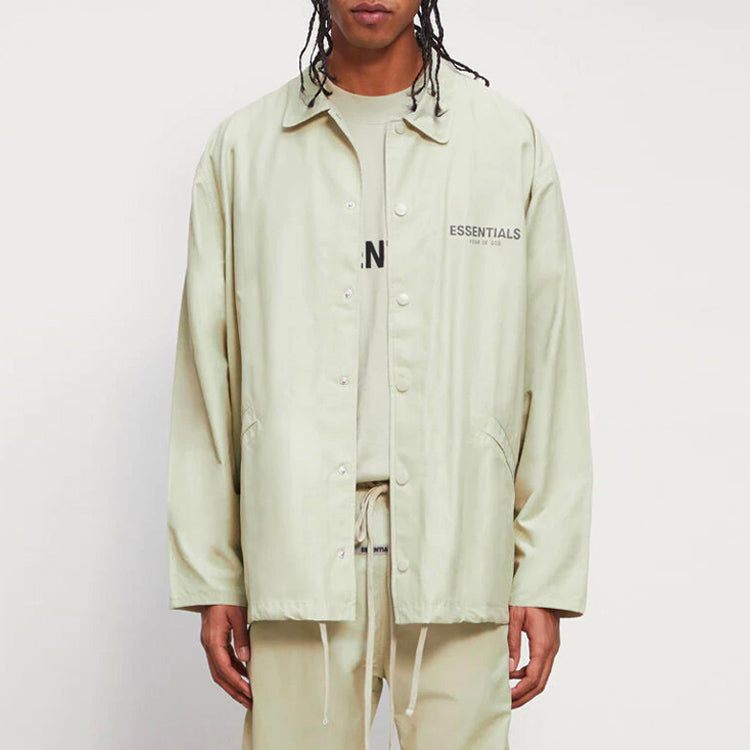 Куртка Fear of God Essentials FW20 Coach Jacket Sage, зеленый — фото 4