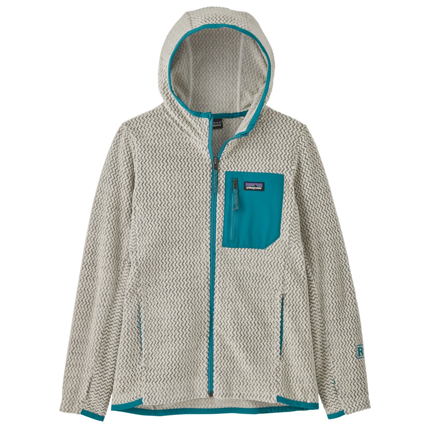 Флисовая жилетка Patagonia Kid's R1 Air Full Zip Hoody, цвет Smolder Blue — фото 2
