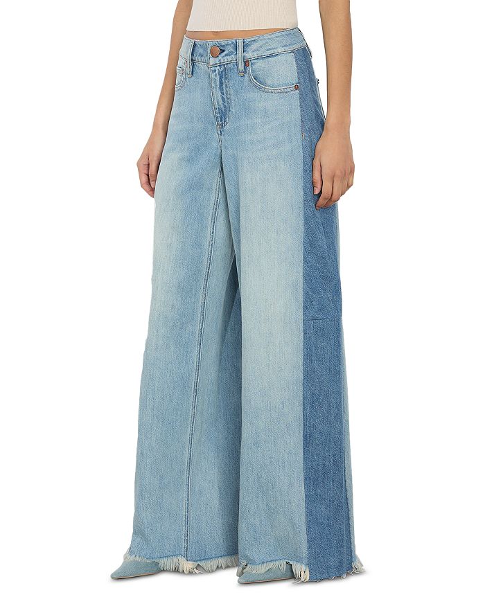 

Джинсы с высокой посадкой Ultra Baggy в дениме Alice and Olivia, синий