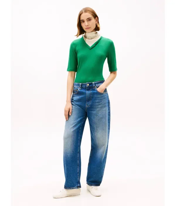 Блуза slim fit Tommy Hilfiger, зеленый — фото 2