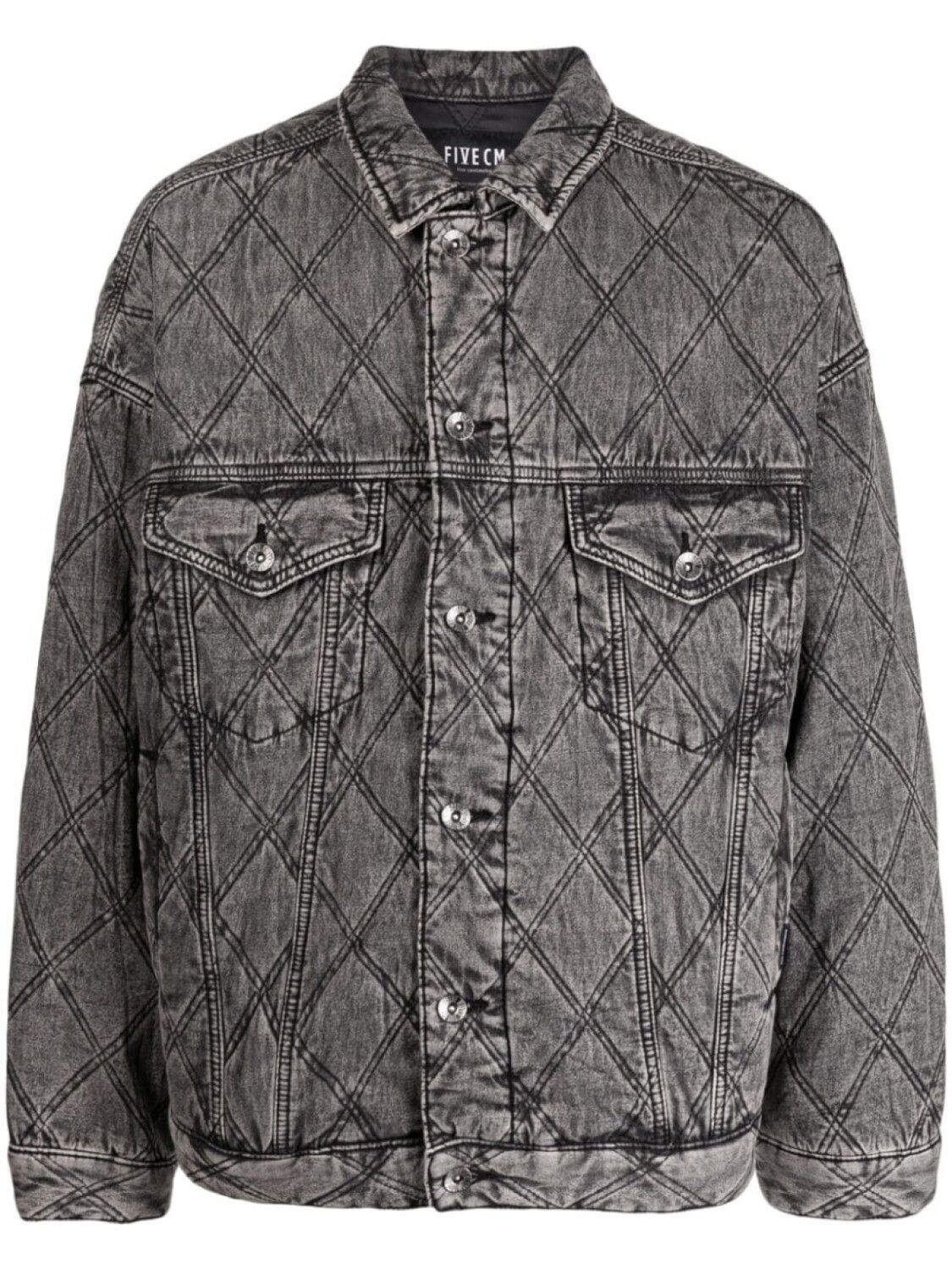 

Five Cm diamond-quilted denim bomber jacket, серый
