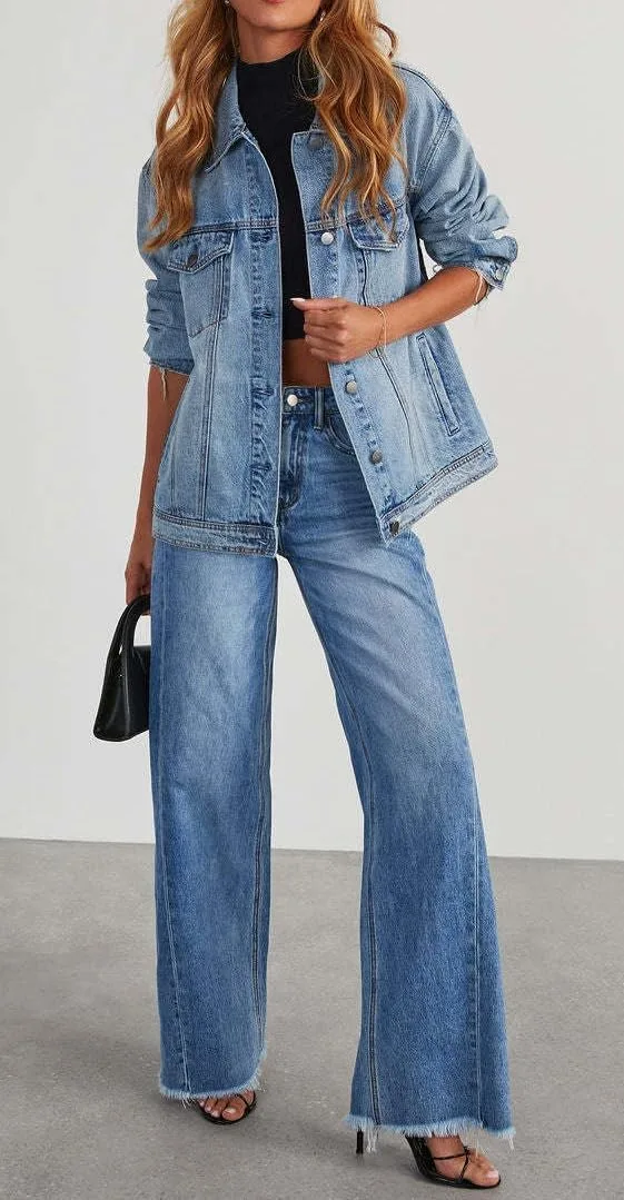 Женские джинсы Wide Leg High Waisted с завышенной талией — фото 4