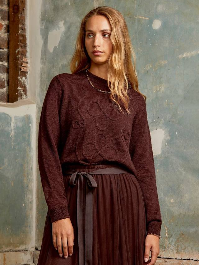 

Джемпер с цветочной аппликацией Ro&Zo, Brown