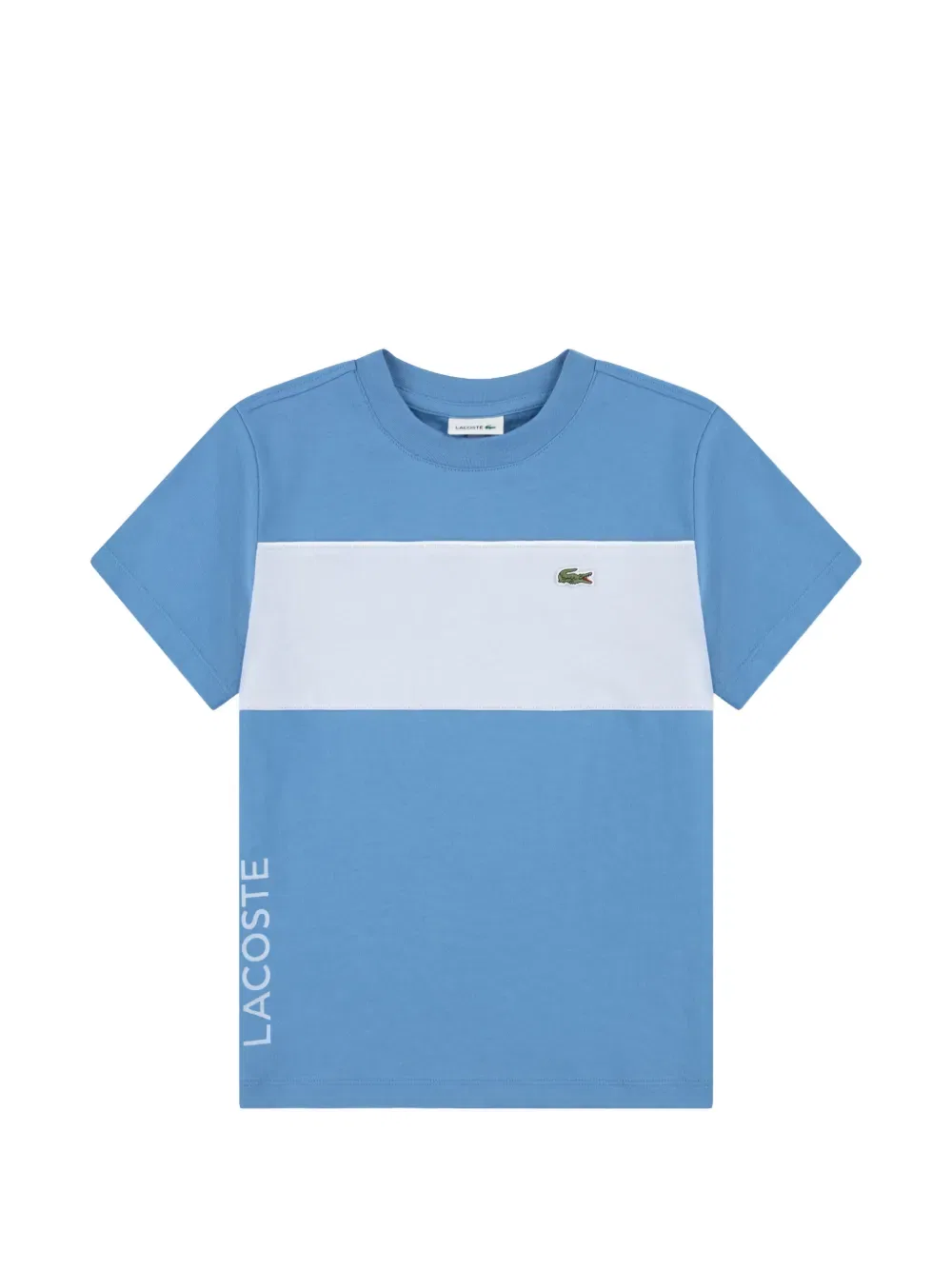 Футболка с полосатым логотипом Lacoste Kids, синий