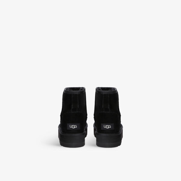 Классические сапоги на платформе Ultra Mini из замши и овчины 7-10 лет Ugg, черный — фото 4
