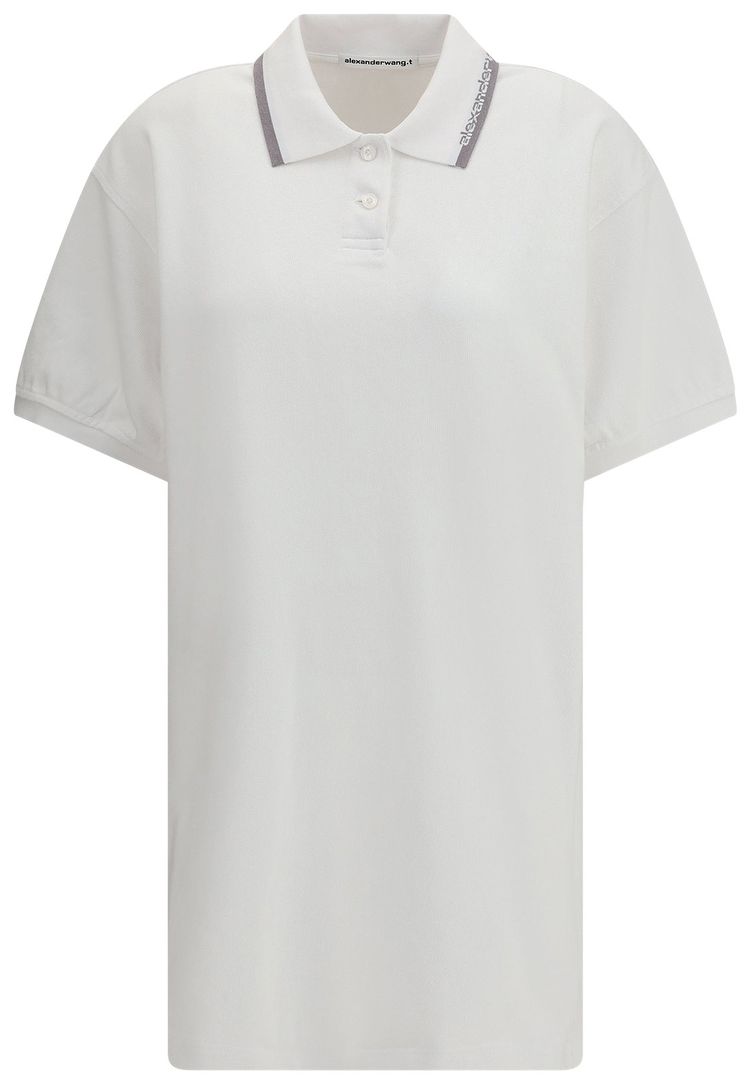 

Свободное мини-платье-поло Alexander Wang, белое