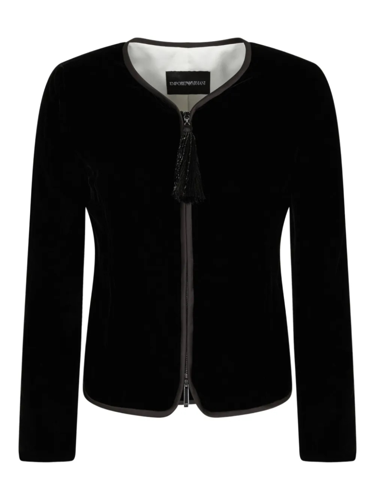 

Emporio Armani бархатный жакет с кисточками, черный